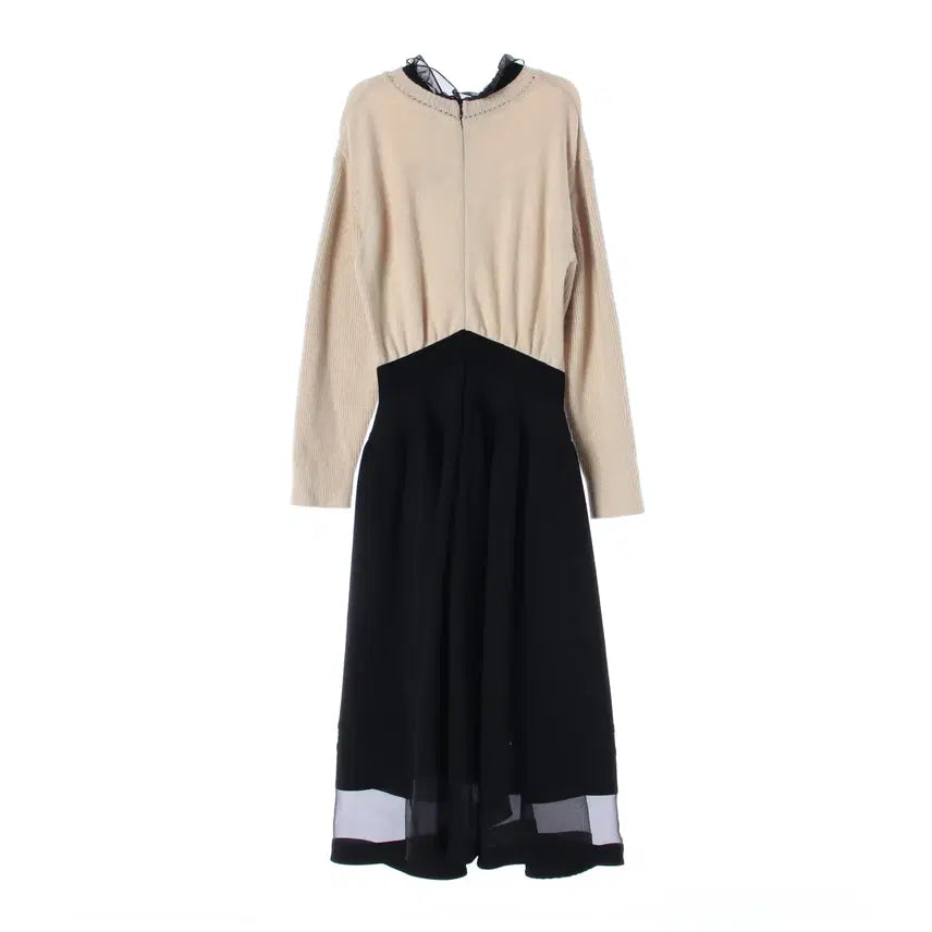 [SOLD OUT] (새상품) 오즈세컨 23FW 울 블렌드 니트 레이어드 롱 원피스