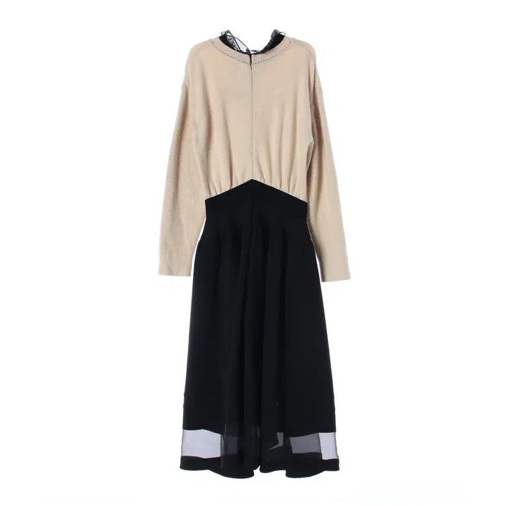 [SOLD OUT] (새상품) 오즈세컨 23FW 울 블렌드 니트 레이어드 롱 원피스