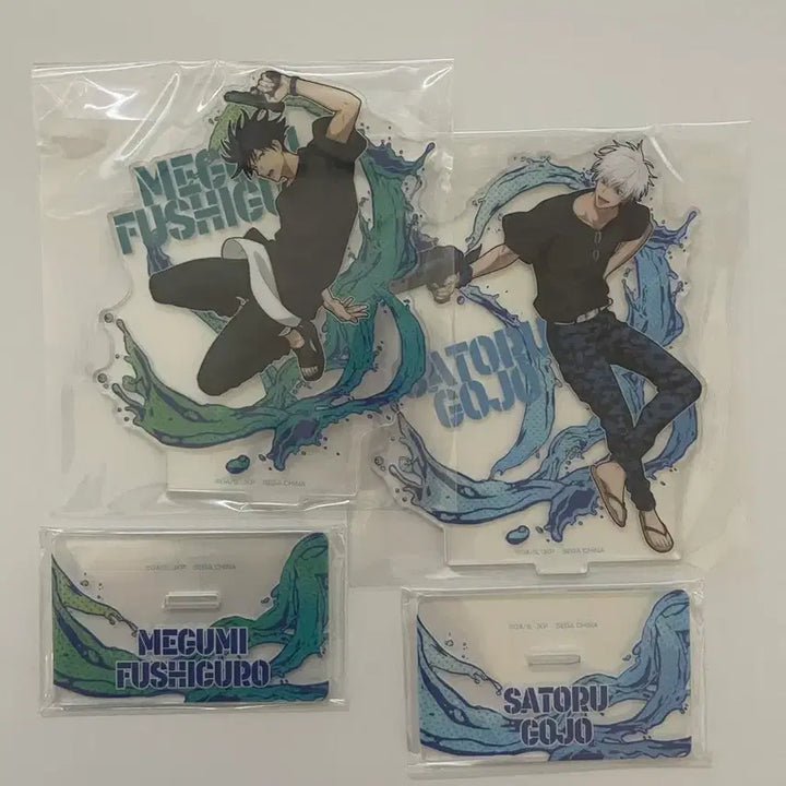 [BUNJANG] Jujutsu Kaisen Sega Water Gun Acrylic Stand Set (Gojo, Megumi) / 주술회전 세가 물총 아크릴 스탠드 고죠 , 메구미