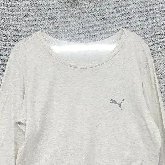 [SOLD OUT] 푸마 라이트 그레이 로고 코튼 긴팔티 100(L)