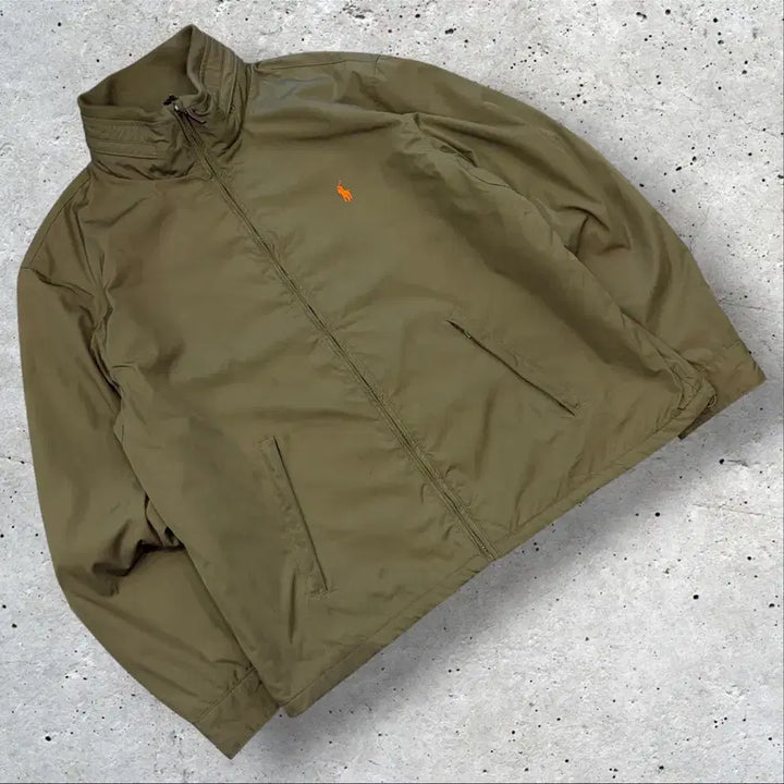 [SOLD OUT] [XL] 폴로 랄프로렌 폴리쉘 기모안감 바람막이 점퍼 카키