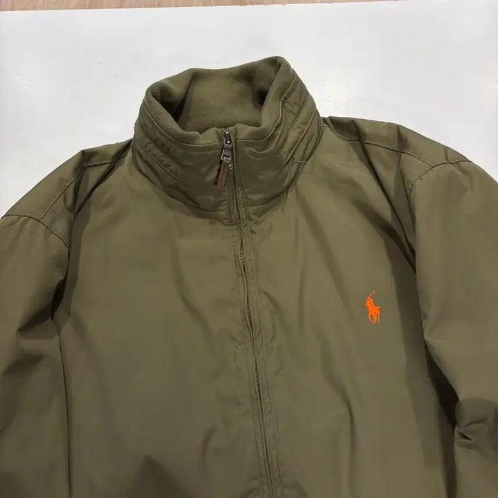 [SOLD OUT] [XL] 폴로 랄프로렌 폴리쉘 기모안감 바람막이 점퍼 카키