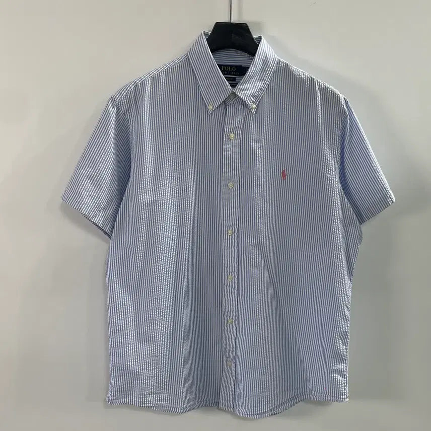 [SOLD OUT] 폴로 시어서커 스트라이프 반팔 셔츠 (on.1019)