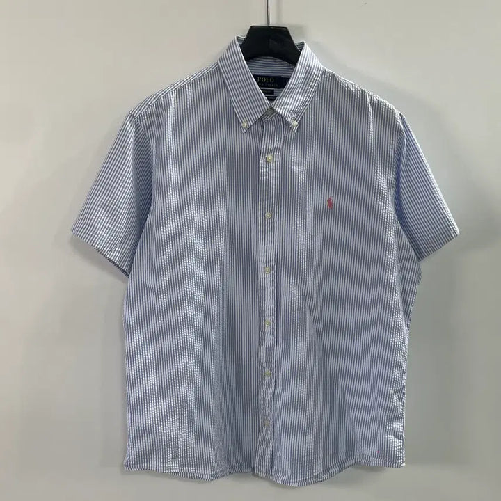[SOLD OUT] 폴로 시어서커 스트라이프 반팔 셔츠 (on.1019)