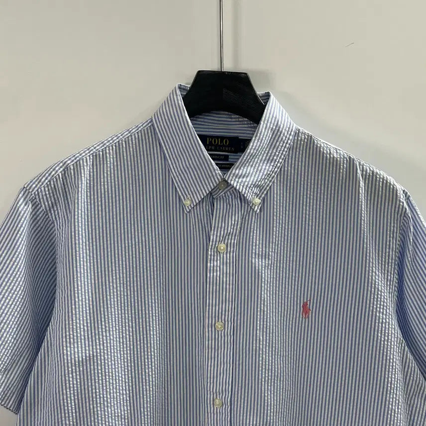 [SOLD OUT] 폴로 시어서커 스트라이프 반팔 셔츠 (on.1019)