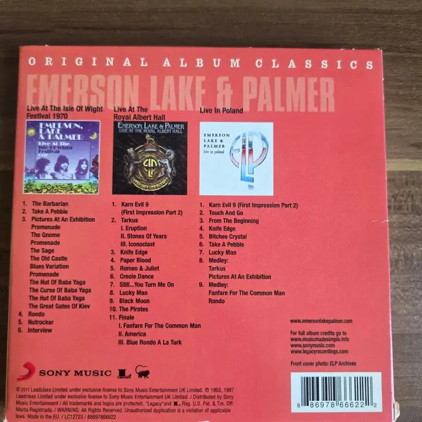 [BUNJANG] Emerson, Lake &amp; Palmer Classic Original Albums 3CD Box Set / Emerson Lake &amp; Palmer 오리지널 앨범 클래식 3CD