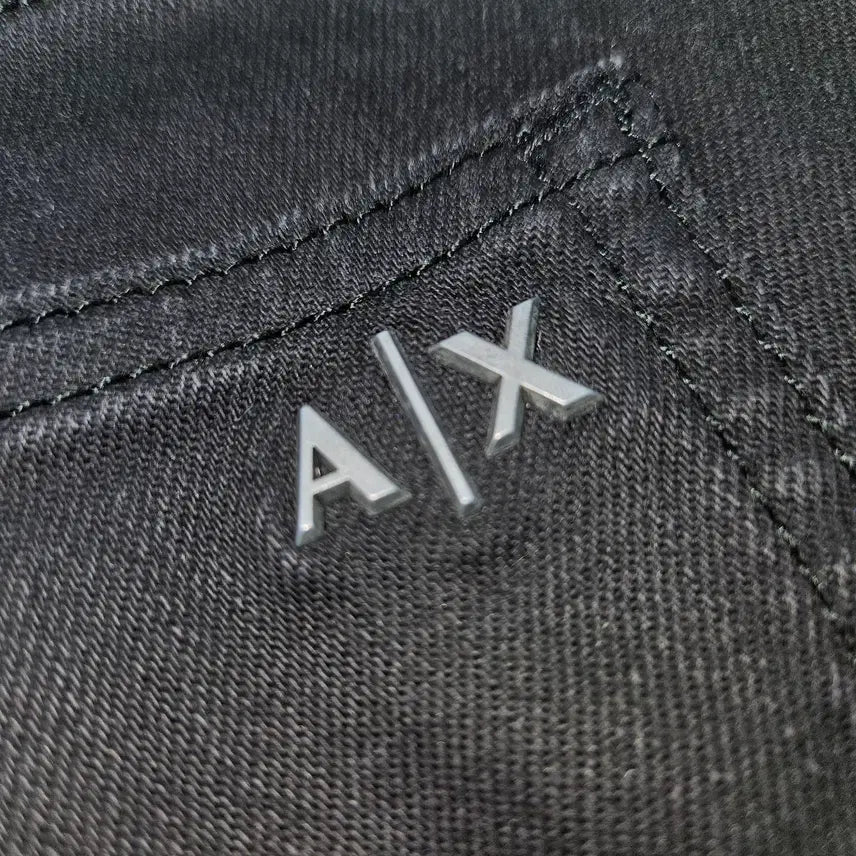 [SOLD OUT] 아르마니 익스체인지 AX 가죽패치 데님팬츠 청바지 밴딩 34 백화점 정품