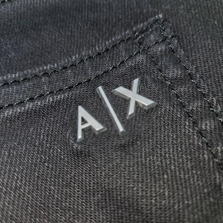 [SOLD OUT] 아르마니 익스체인지 AX 가죽패치 데님팬츠 청바지 밴딩 34 백화점 정품