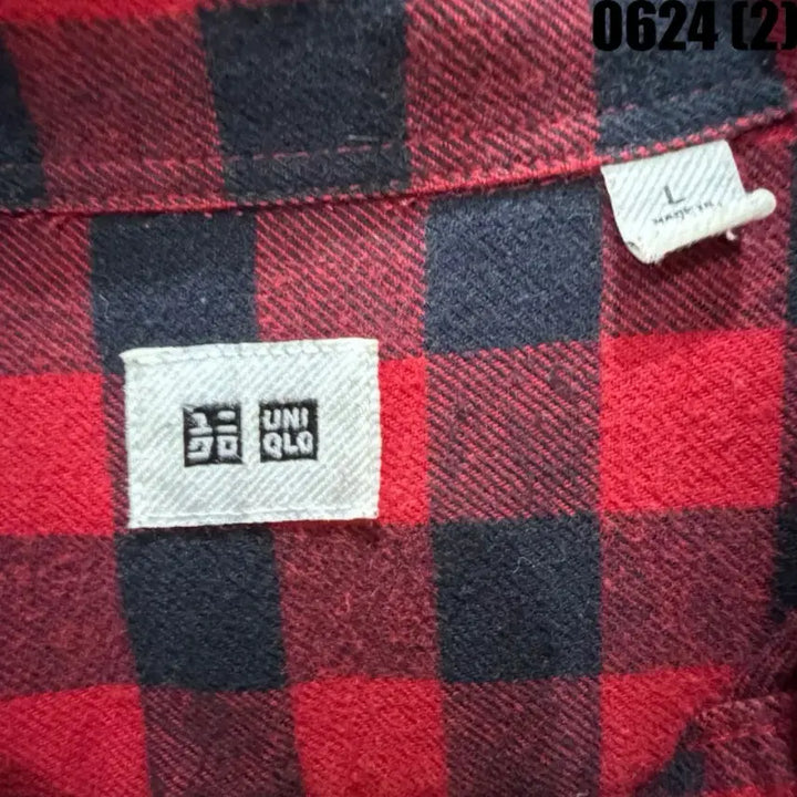 [SOLD OUT] 유니클로 체크 남방 레드 L