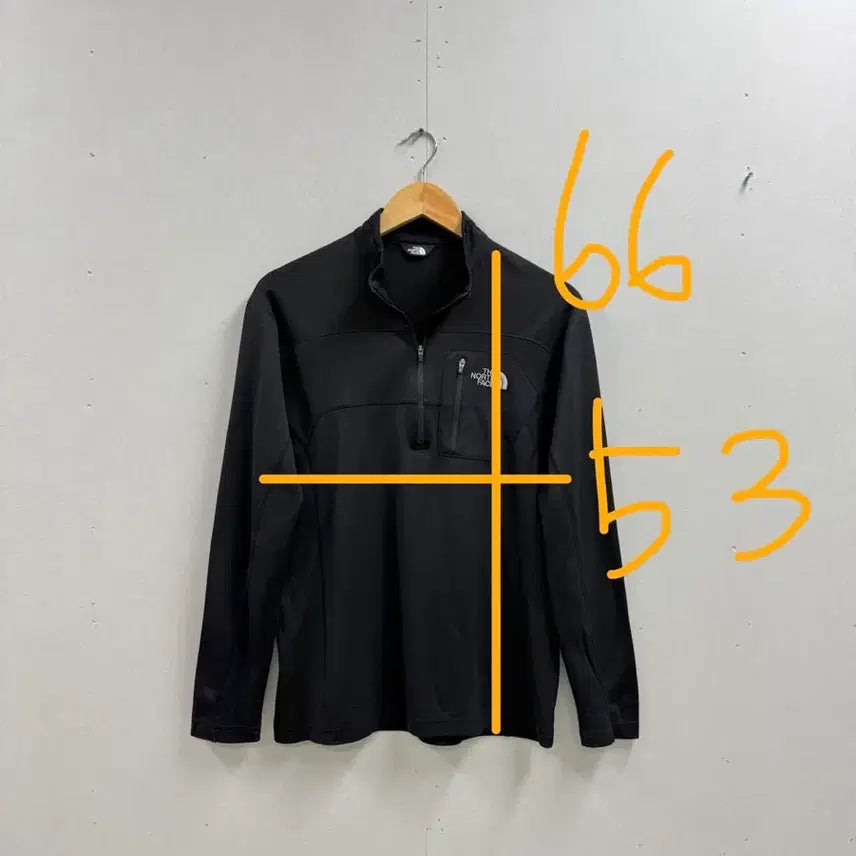 [SOLD OUT] 남성 100 / 노스페이스 반집업 긴팔 티셔츠 블랙