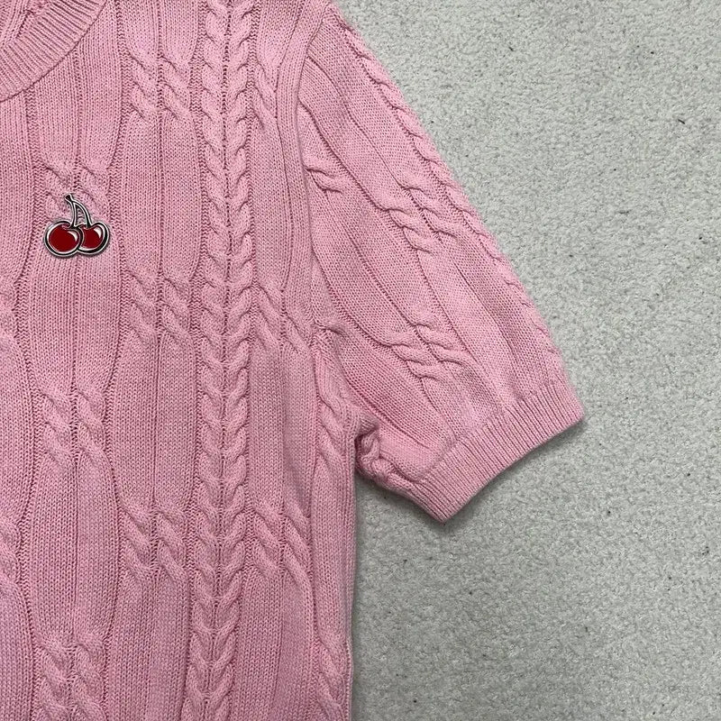 [SOLD OUT] KIRSH 빅체리 반팔 니트 핑크 1