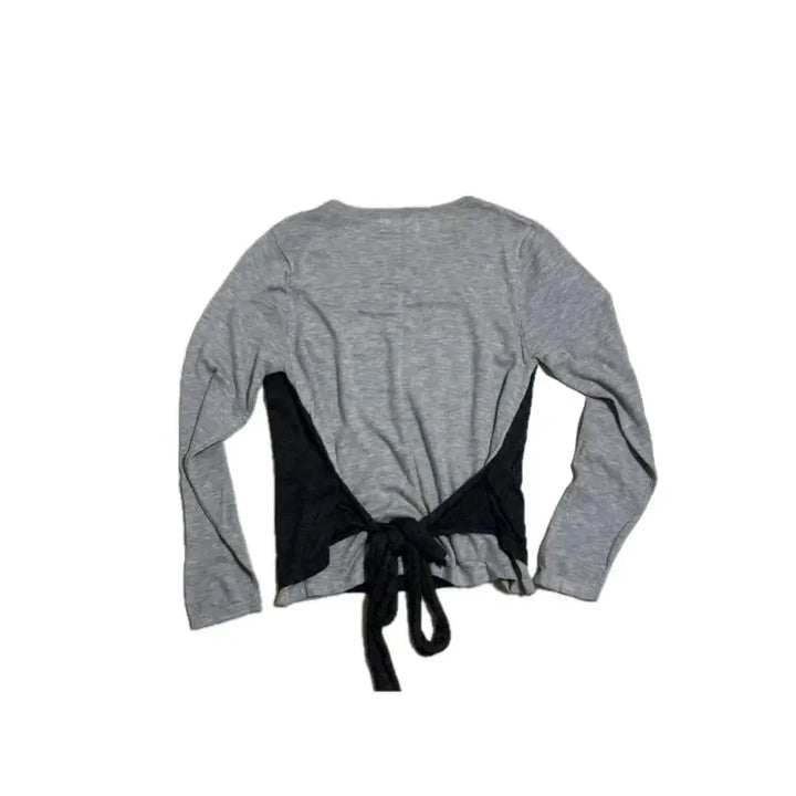 [SOLD OUT] 그래이 차콜 투피스 슬리브 나시 긴팔 레이어드 티셔츠