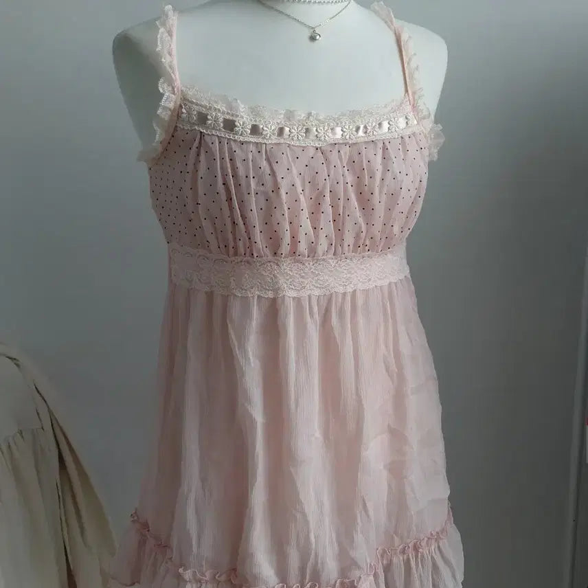 [SOLD OUT] [빈티지] 핑크 도트 캉캉 원피스