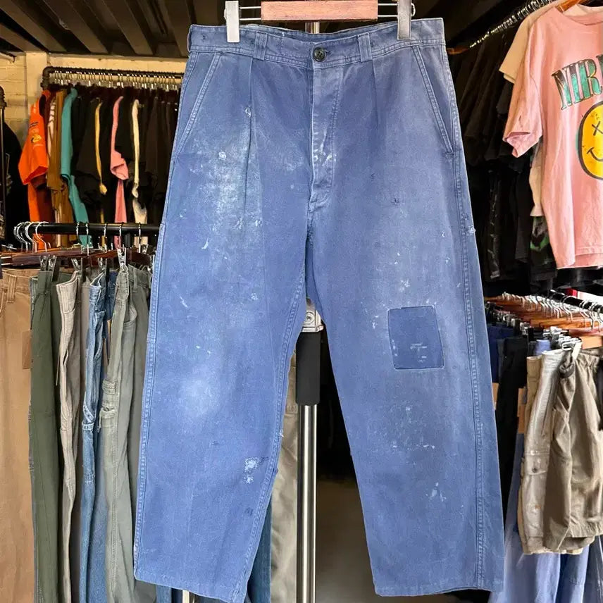 [SOLD OUT] [31-32]프렌치워크웨어 더티 패치워크 프렌치 워크팬츠