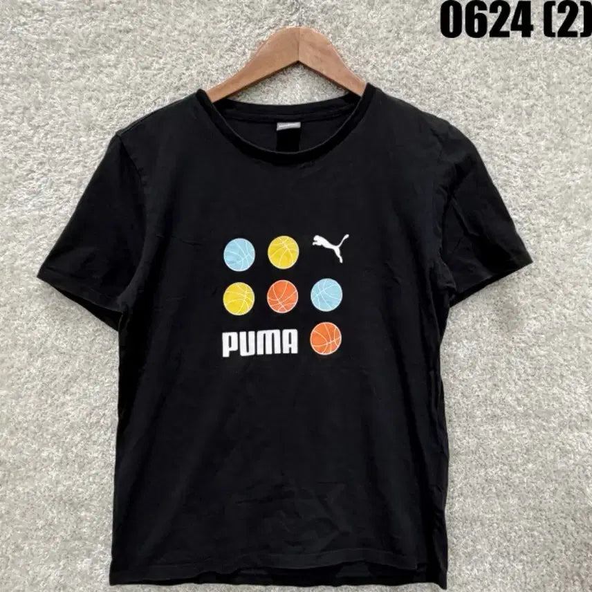 [SOLD OUT] 푸마 반팔 티셔츠 블랙 농구볼 프린트 130