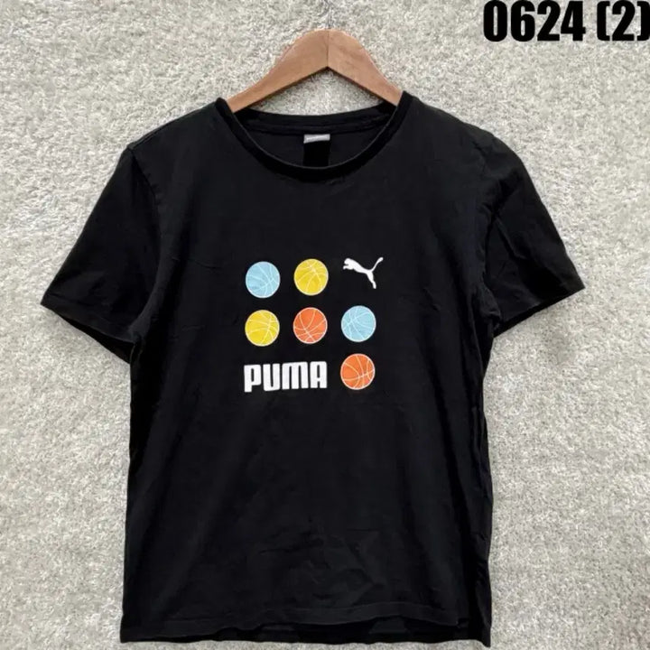 [SOLD OUT] 푸마 반팔 티셔츠 블랙 농구볼 프린트 130