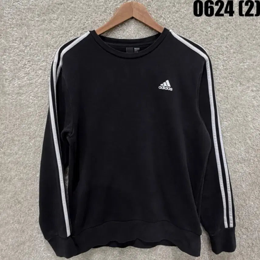 [SOLD OUT] 아디다스 삼선 맨투맨 블랙 L