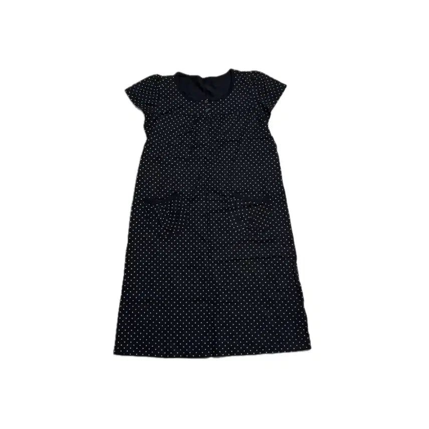 [SOLD OUT] 빈티지 도트 포켓 주머니 반팔 롱 원피스