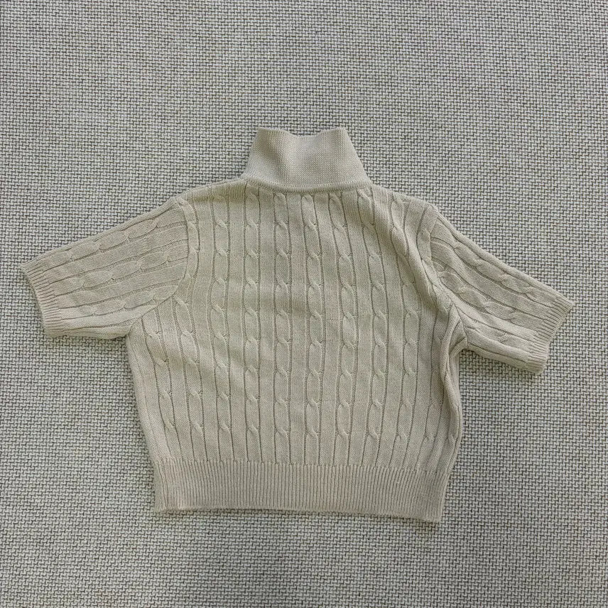 [SOLD OUT] 실측 빈티지 여성 반팔 카라 니트 0623D1