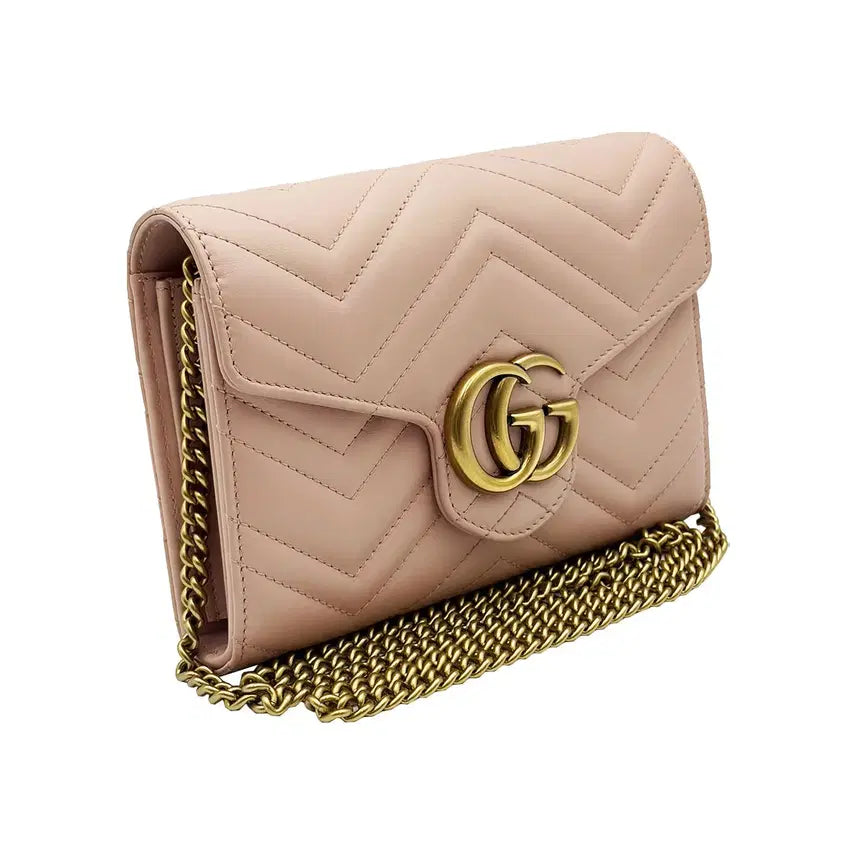 [SOLD OUT] 구찌 Gucci 474575 핑크 마틀라세 GG 마몽 미니 체인 크로스백