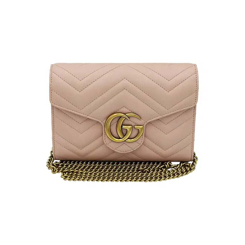 [SOLD OUT] 구찌 Gucci 474575 핑크 마틀라세 GG 마몽 미니 체인 크로스백