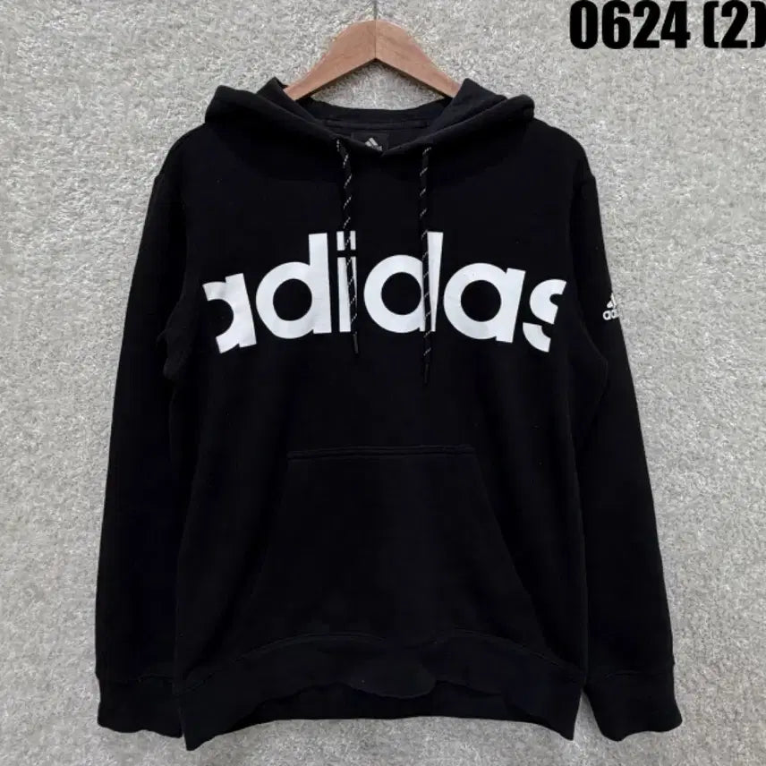 [BUNJANG] Adidas Logo Hoodie Black L / 아디다스 로고 후드티 블랙 L