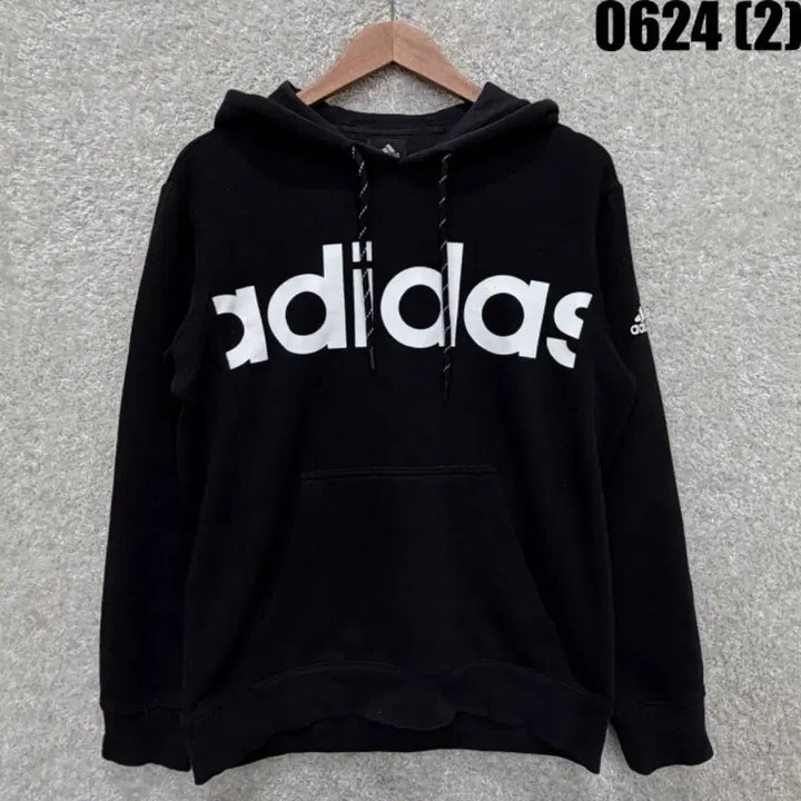 [BUNJANG] Adidas Logo Hoodie Black L / 아디다스 로고 후드티 블랙 L
