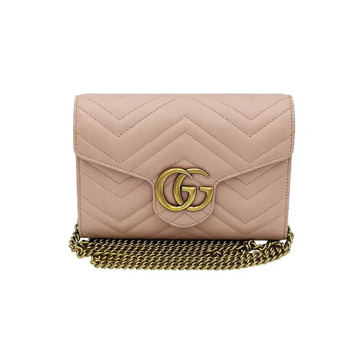 [SOLD OUT] 구찌 Gucci 474575 핑크 마틀라세 GG 마몽 미니 체인 크로스백