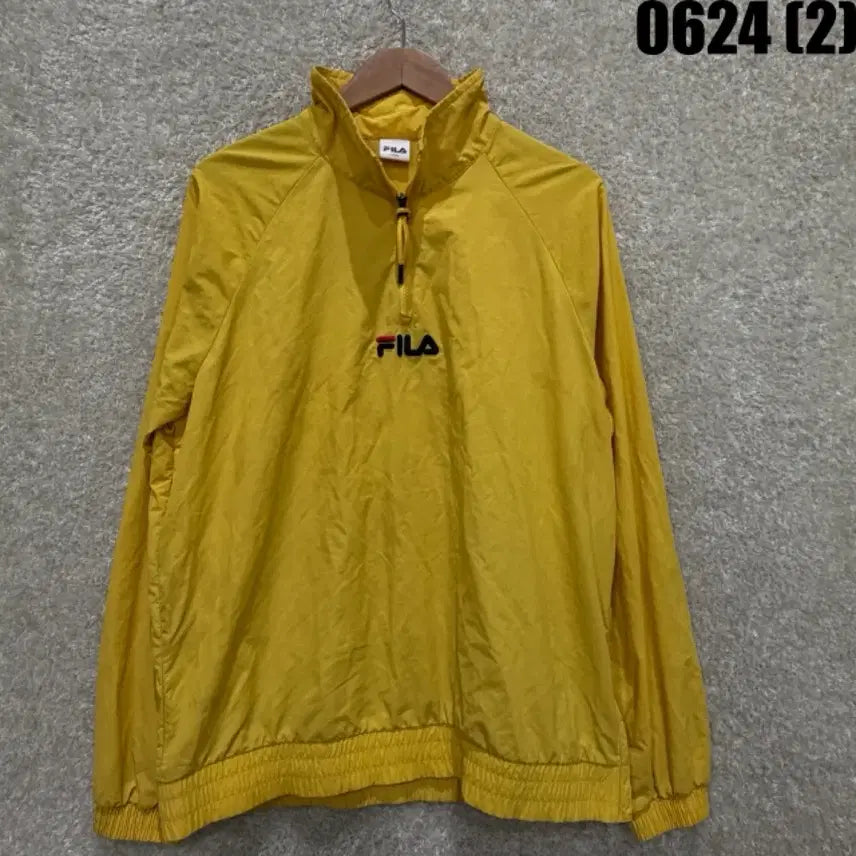 [BUNJANG] Fila Yellow Zip-Up Hoodie (L) / 휠라 옐로우 집업 L