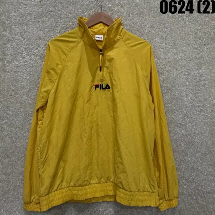 [BUNJANG] Fila Yellow Zip-Up Hoodie (L) / 휠라 옐로우 집업 L