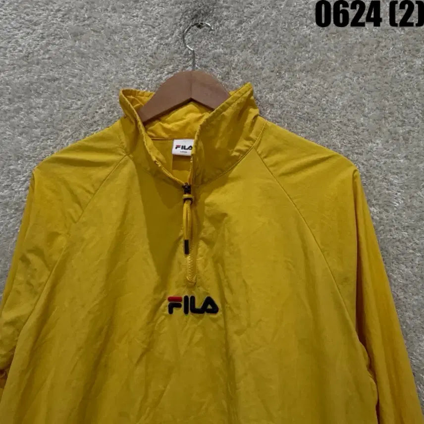 [BUNJANG] Fila Yellow Zip-Up Hoodie (L) / 휠라 옐로우 집업 L