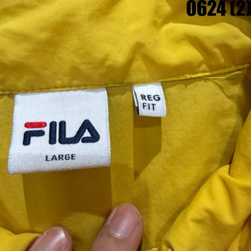 [BUNJANG] Fila Yellow Zip-Up Hoodie (L) / 휠라 옐로우 집업 L