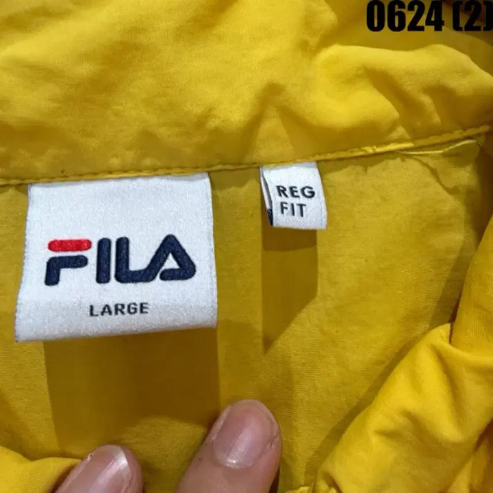 [BUNJANG] Fila Yellow Zip-Up Hoodie (L) / 휠라 옐로우 집업 L