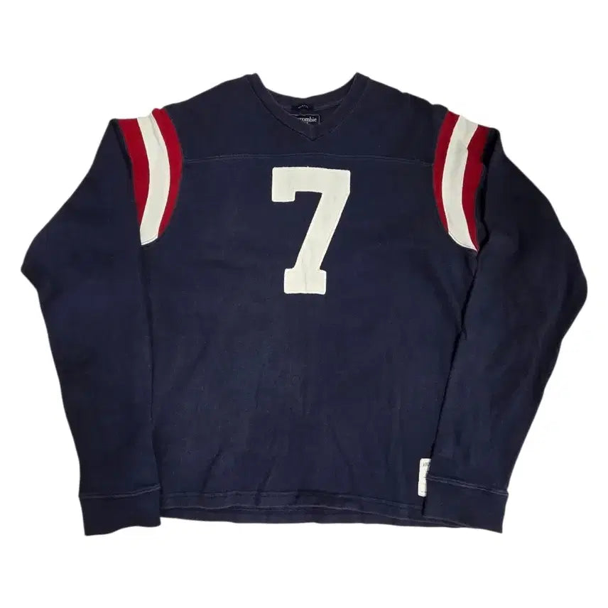 [BUNJANG] Abercrombie V-Neck Sweatshirt Navy XL / [프립]XL/아베크롬비 브이넥 맨투맨 네이비