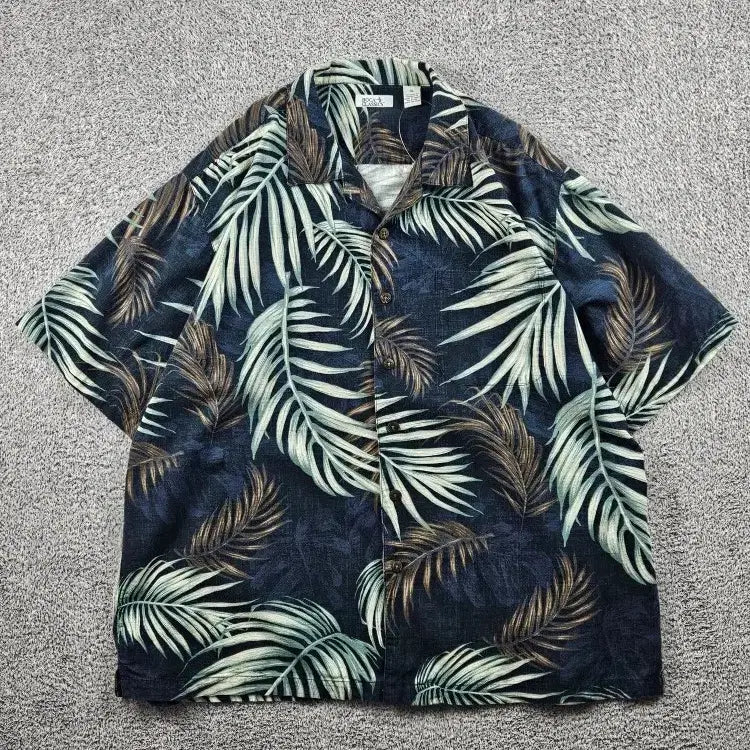 [BUNJANG] Boca Classics Hawaiian Short Sleeve Shirt XL Leaf Hawaiian / 보카 클래식 하와이안 반팔 셔츠 ( XL ) / 12691
