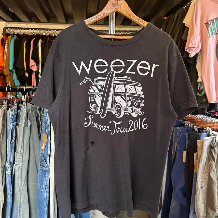 [BUNJANG] Weezer Rock Band Tour 2016 Printed T-Shirt / [100]위저 Weezer 락밴드 투어 2016 프린팅 티셔츠