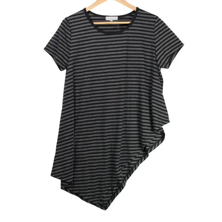 [BUNJANG] THEORIA Striped Asymmetrical T-Shirt / (새상품) THEORIA 스트라이프 언발 티셔츠 [26062410]