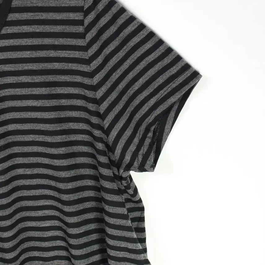 [BUNJANG] THEORIA Striped Asymmetrical T-Shirt / (새상품) THEORIA 스트라이프 언발 티셔츠 [26062410]