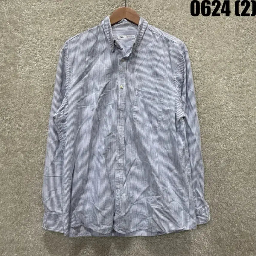 [BUNJANG] Zara Striped Shirt Navy XL / ZARA 스트라이프 셔츠 네이비 xl