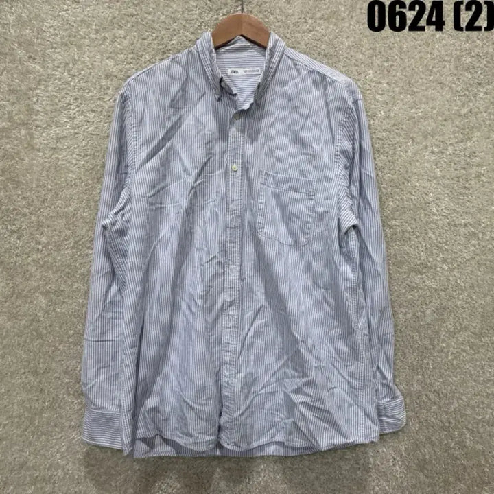 [BUNJANG] Zara Striped Shirt Navy XL / ZARA 스트라이프 셔츠 네이비 xl