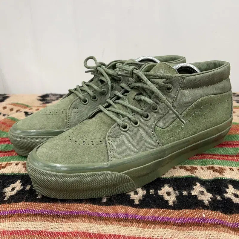 [BUNJANG] Vans Skate Mid Reissue Olive Sneakers 260 / 반스 스케이트 미드 리이슈 올리브 스니커즈 260 X01682