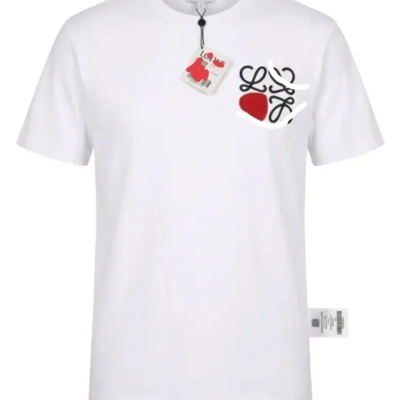 [BUNJANG] Loewe Heart Logo Short Sleeve T-Shirt White/Black / 로애베 하트 로고 반팔티 화이트 / 블랙
