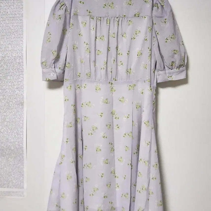 [BUNJANG] Topshop Floral Puff Sleeve Mini Dress / 탑샵 플로럴 패턴 퍼프 소매 미니 원피스 연보라색