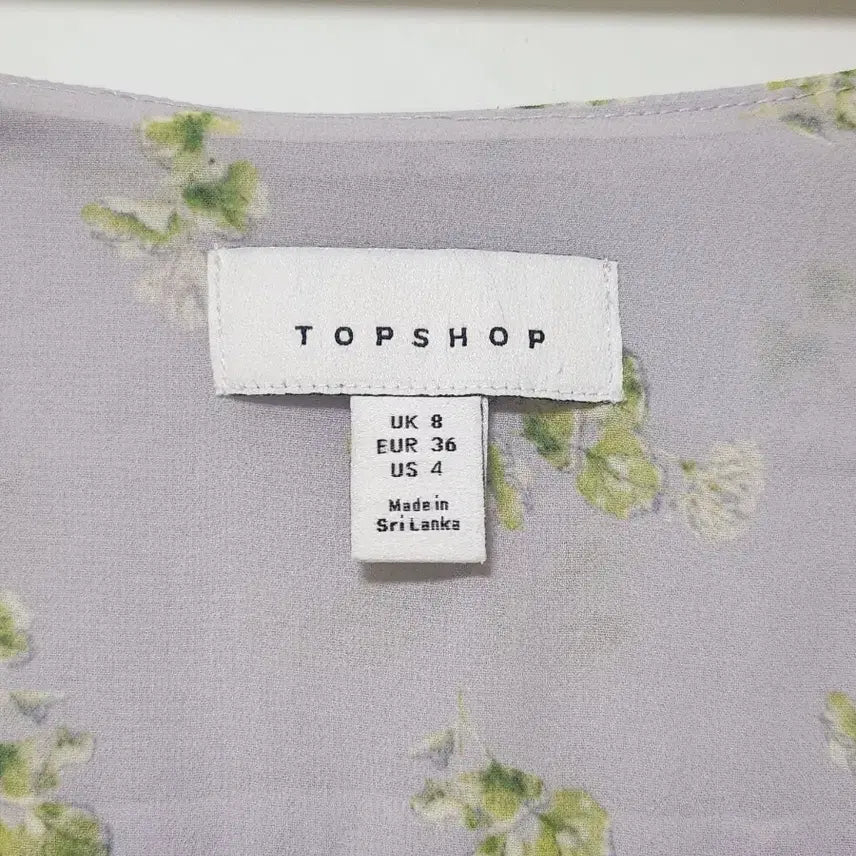 [BUNJANG] Topshop Floral Puff Sleeve Mini Dress / 탑샵 플로럴 패턴 퍼프 소매 미니 원피스 연보라색