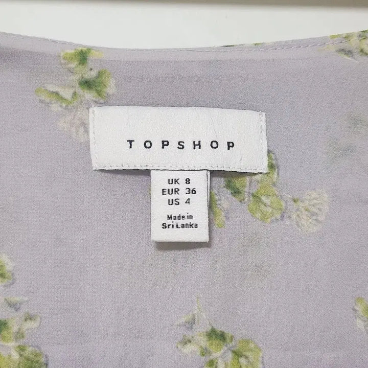 [BUNJANG] Topshop Floral Puff Sleeve Mini Dress / 탑샵 플로럴 패턴 퍼프 소매 미니 원피스 연보라색