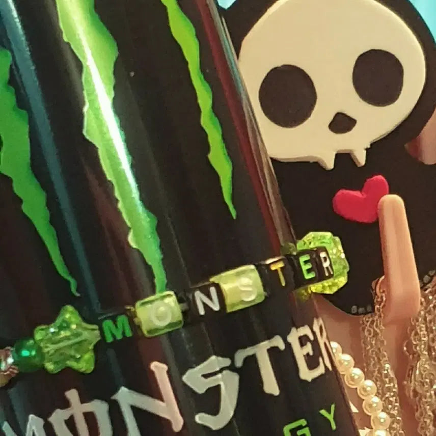 [BUNJANG] Kandi Festival Bracelet Green/Black / 몬스터 에너지 칸디 팔찌 kandi 씬키드 씬이모
