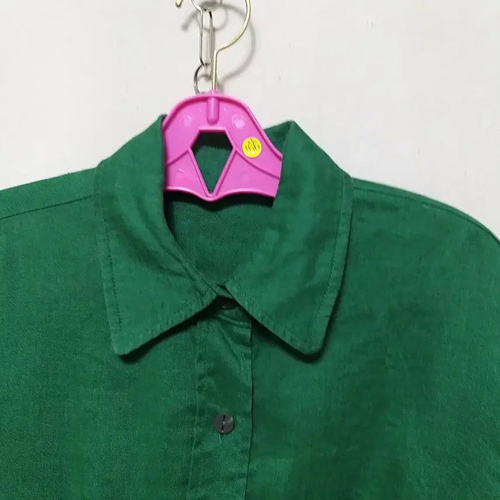 [BUNJANG] Green Cotton Linen Blouse / 다166 면마상의