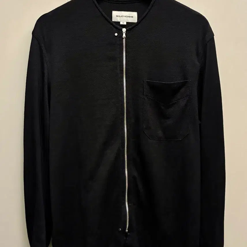 [BUNJANG] Solid Homme Minimal Linen Mesh Collarless Shirt Jacket Black / (48)솔리드옴므 미니멀 리넨 메쉬 노카라 셔켓 자켓 블랙