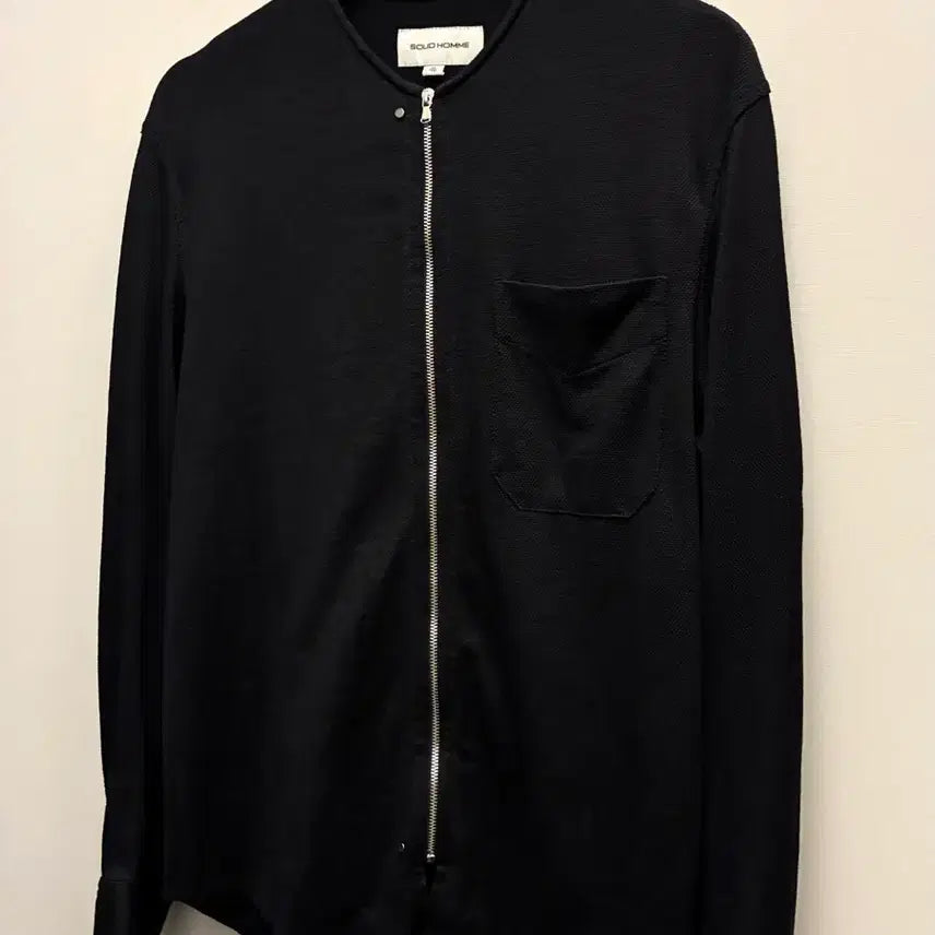 [BUNJANG] Solid Homme Minimal Linen Mesh Collarless Shirt Jacket Black / (48)솔리드옴므 미니멀 리넨 메쉬 노카라 셔켓 자켓 블랙