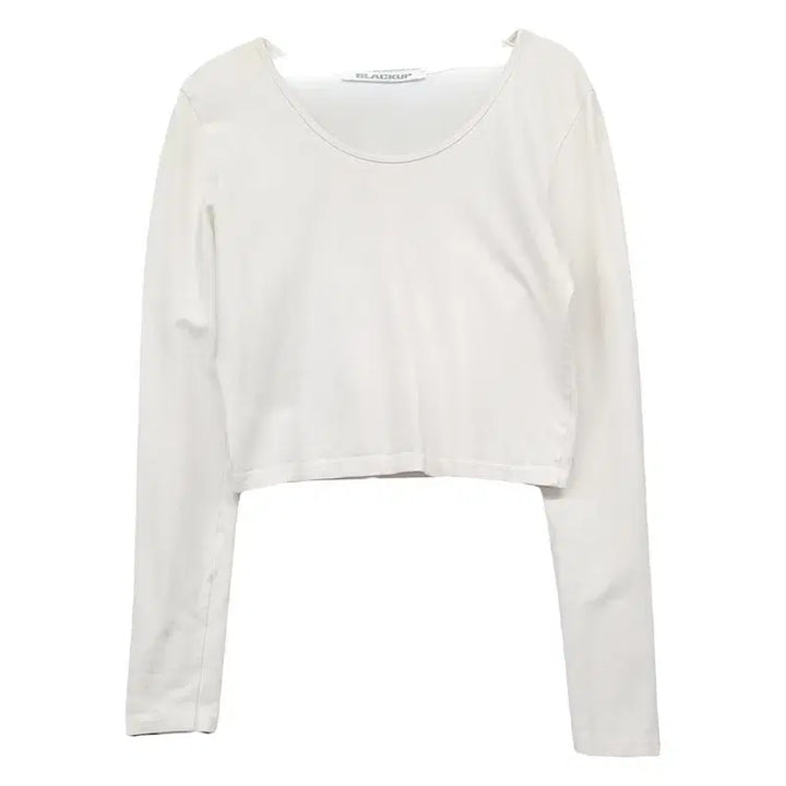 [BUNJANG] Black Up White U-Neck Long Sleeve T-Shirt S / 블랙업 화이트 U넥 긴팔티 S